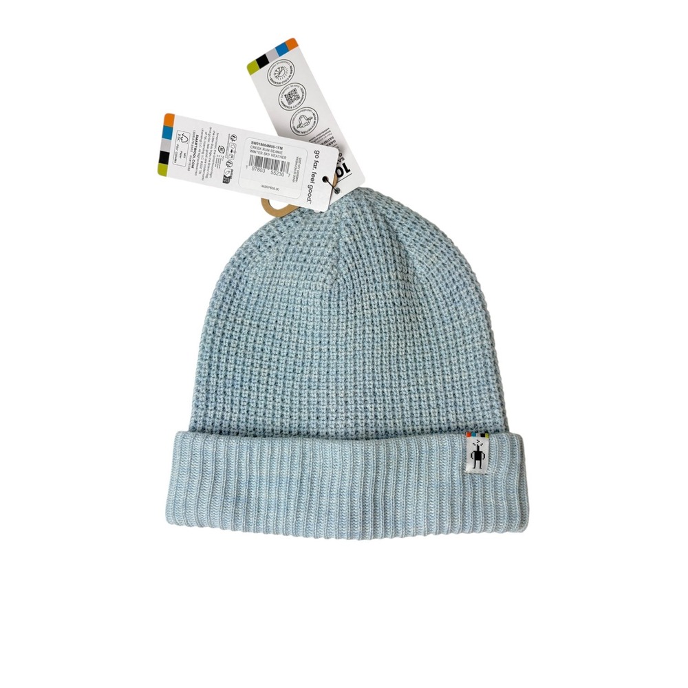 Smartwool Beanie Hat Creek Run Winter Sky Heather Blue Merino Wool NWT OS